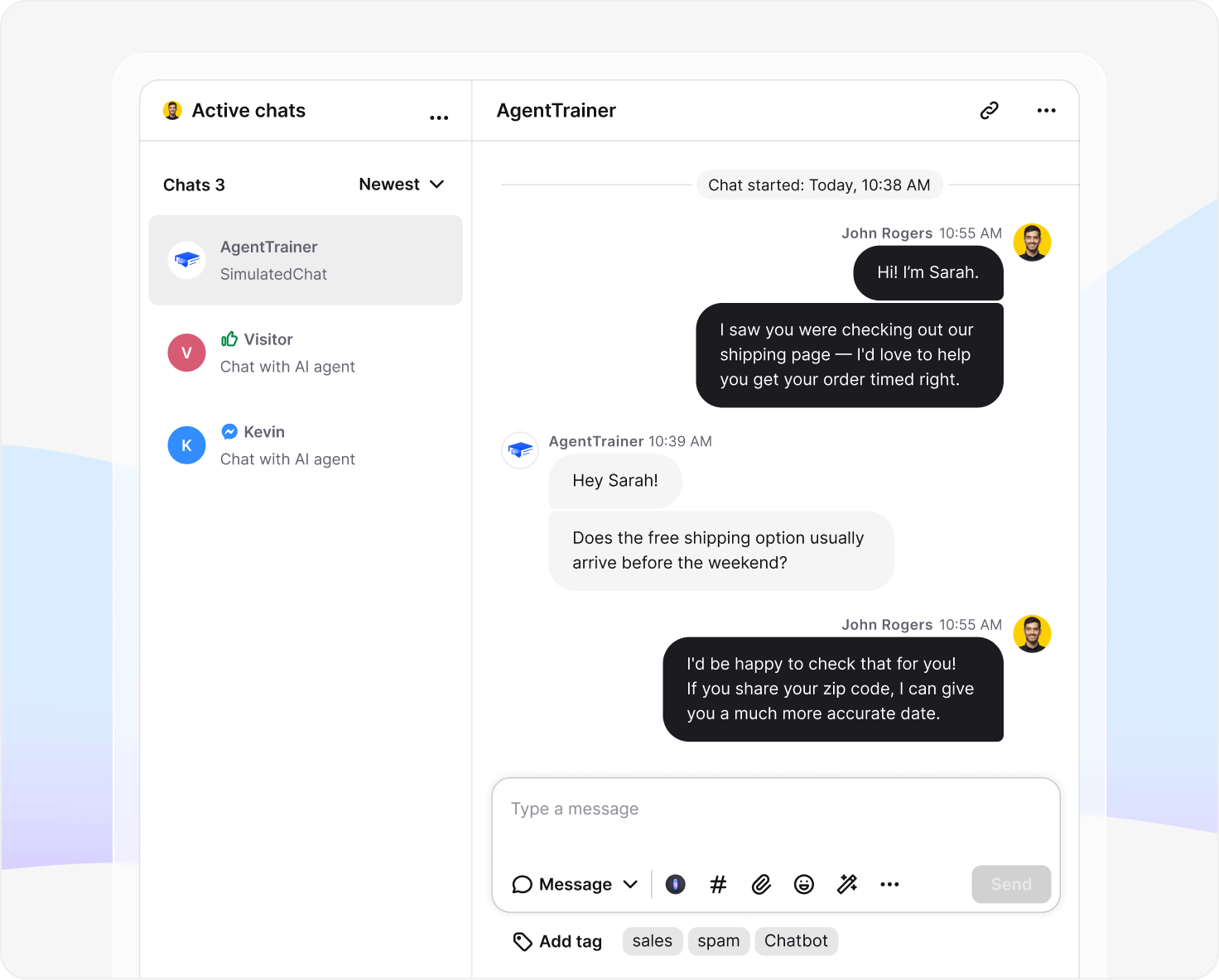 Chat simulations in LiveChat