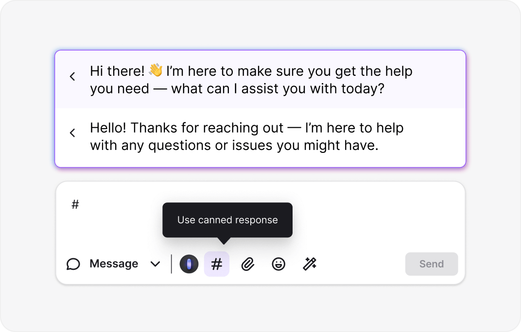 Canned responses interface showing saved message templates for Restaurants LiveChat