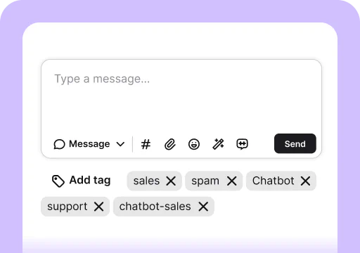 Tags is one of the areas available in the chat feed inside the LiveChat® agent app. They help you categorize chats and find them easily when necessary.