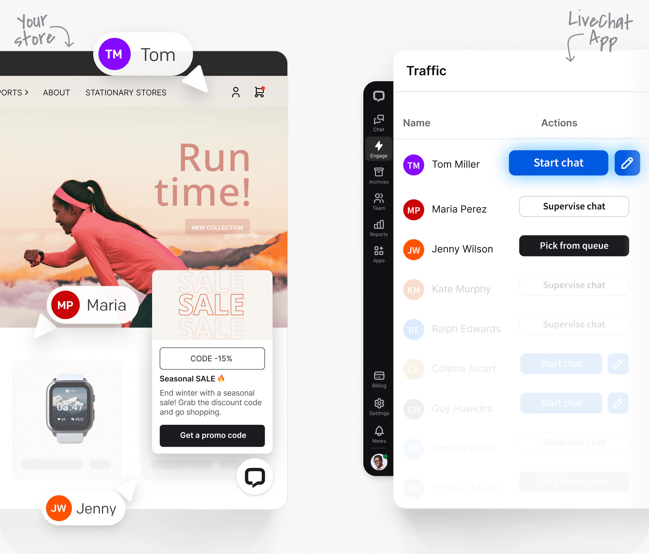 Traffic section live chat app